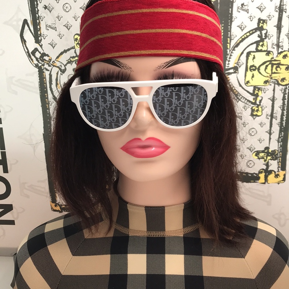 New Authentic Dior White  Acetate  Sunglasses DIOR B23 R 11
